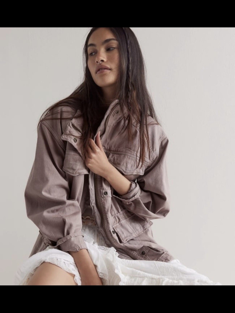 Free People Arya Utility Jacket in Dusty Mauve